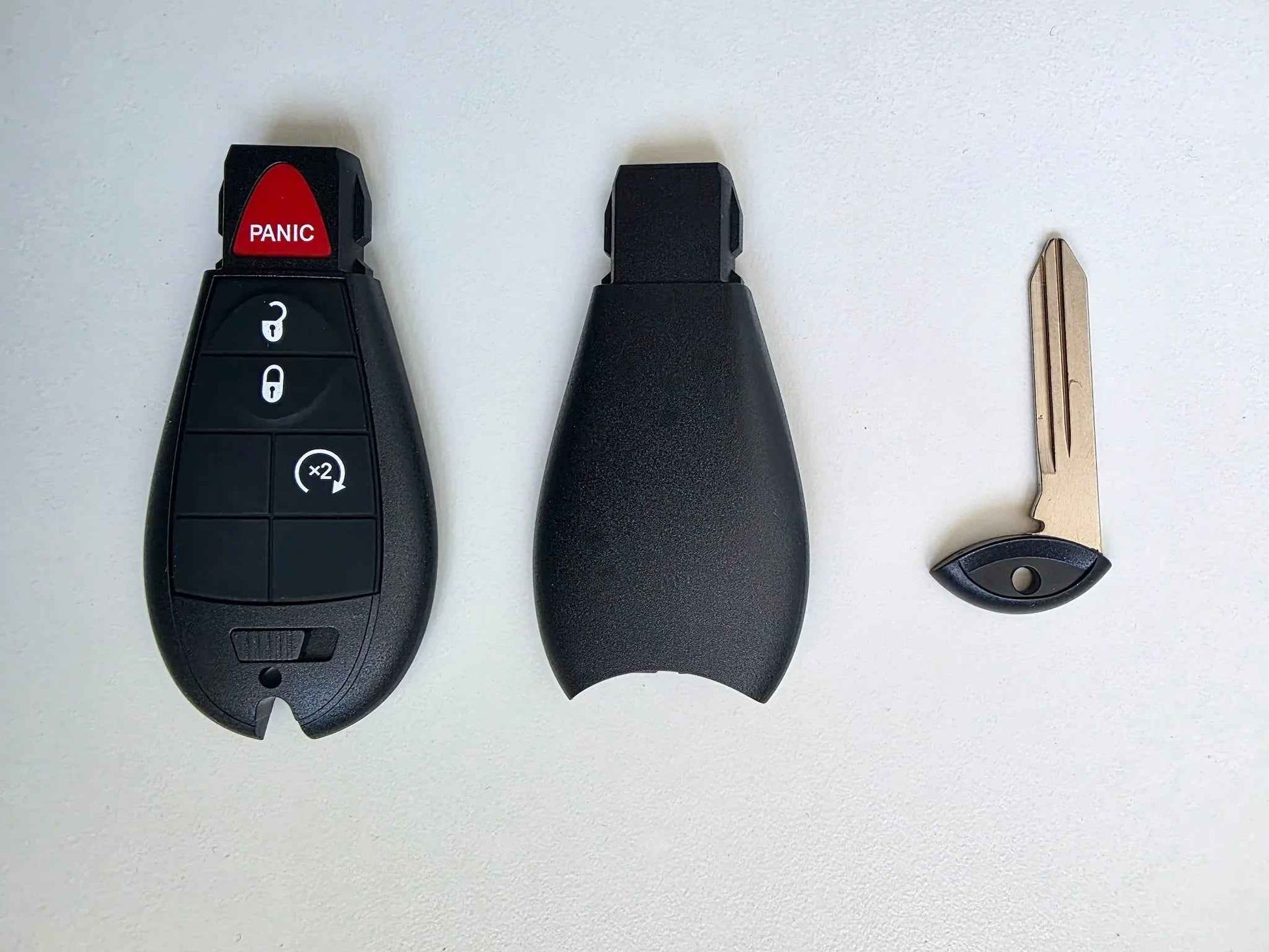 Ram 1500 / 2500 / 3500 "Fobik" Remote Key Shell Replacement (2009-2012) - 4 Button (Remote Start) - FCC ID: GQ4-53T - Canada Stock
